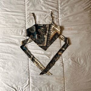 Boho Paisley Silk Bandana Top